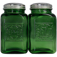 Ritadeshop Depression Style Glass Salt And Pepper Shakers (Green)