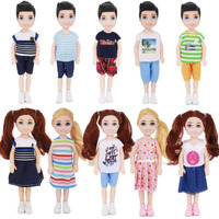 Lembani 10 Sets 5 Inch Mini Dolls With Clothes, 5 Pieces Boy Dolls And 5 Pieces Girl Dolls, Mini Princess Dolls Toy For Dollhouse Kids Gifts