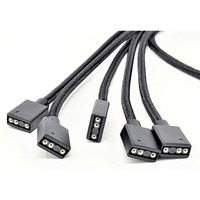 Micro Connectors 70Cm Premium Sleeved 3-Pin 1 To 5 Addressable (Argb) Splitter Cable (Black, F04-15As70-Bk)