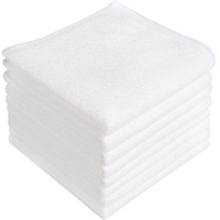 Aidea Microfiber Cleaning Cloths White-8Pk, Absorbent Lint-Free Rags, Scratch-Free, Streak-Free Microfiber Towels, Dish Towels White (11.5In.X11.5In.)