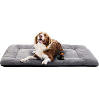 Dog Beds Crate Pad For Extra Large Dogs Fit Metal Crates,Ultra Soft Bed Washable & Anti-Slip Kennel Cozy Sleeping Mat,Gray 48Inch