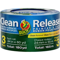 Blue Painter's Tape 1-Inch (0.94-Inch X 60-Yard) Duck Clean Release, Multi-Use, 3 Rolls, 180 Total Yards