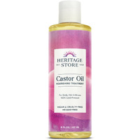 Heritage Store Castor Oil, Cold Pressed, Rich Hydration For Vibrant Hair & Skin, Bold Lashes & Brows, No Hexane (8 Fl Oz)