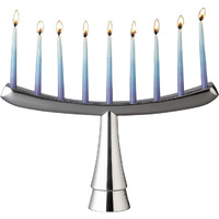 Nambe Menorah | 12.5 X 7.5 Inch Hannukah Menorah | Made Of Nambe Alloy | Decorative Menorah For Chanukah | Holds The Traditional 9 Candles (3/8 In) | Designed By Marilyn Davidson