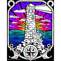 Lighthouse - Fuzzy Velvet Detailed Coloring Poster 16X20