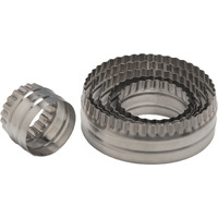 Ateco Double Sided Large Round Cutters In Graduated Sizes, Fluted & Plain Edges, Stainless Steel, 6 Pc Set