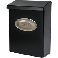 Gibraltar Mailboxes Designer Locking Medium Capacity Galvanized Steel Black, Wall-Mount Mailbox, Dvk00000