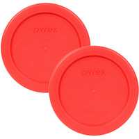 Pyrex Bundle - 2 Items: 7202-Pc 1-Cup Red Plastic Food Storage Lids Made In The Usa