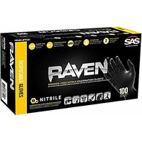 Raven 66519 Sas Safety Powder-Free Nitrile Disposable Glove, X-Large, 7 Mil Thick, Pack Of 100