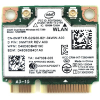 Intel Dual Band Wireless-Ac 7260 2X2 Network Plus Bluetooth Adapter (7260.Hmwwb.R)