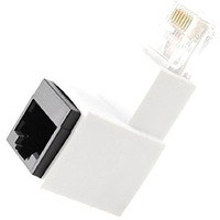 Cablesonline Cat5E/Cat6 Rj45 Ethernet Male/Female Right Angle Adapter. Rj45/ 8P8C Female To Rj45/ 8P8C Male, U-R45W