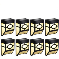 Greluna Solar Wall Lights Outdoor, 2 Modes Solar Led Waterproof Lighting For Deck, Fence, Patio, Front Door, Stair, Landscape, Yard And Driveway Path,Warm White/Color Changing,Pack Of 8