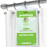 Clean Healthy Living Premium Peva Clear Shower Curtain Liner With Magnets & Suction Cups - 70 X 71 In. Long