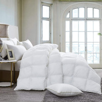 Luxurious 800 Thread Count Hungarian Goose Down Comforter Duvet Insert - King/Cal King Size, 75 Oz. Fill Weight, Premium Baffle Box, 100% Egyptian Cotton Cover (White)