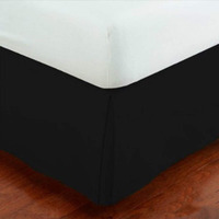 Fancy Collection Full Size Easy Care Tailored Microfiber 14-Inch Bed Skirt Solid Black New