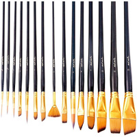 Mont Marte Art Paint Brushes Set, Great For Watercolor, Acrylic, Oil-15 Different Sizes Nice Gift For Artists, Adults & Kids