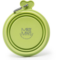 Messy Mutts Silicone Collapsible Bowl | Pet Travel Necessity | Portable Water Or Food Dish | Pop Up Watering Bowl | Camping, Hiking, Walking Accessory | Large, 3 Cups | Green