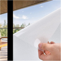 Coavas Window Privacy Film Frosted Window Glass Film Non-Adhesive Removable Bathroom Window Coverings Day And Night Privacy Heat Uv Blocking Window Film For Home Office 35.4X118.1