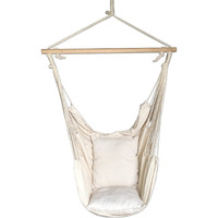Suesport Hanging Rope Hammock Chair Porch Swing Seat Sky Chair With Cushions For Any Indoor Or Outdoor Spaces - Max. 265 Lbs - 2 Seat Cushions Included
