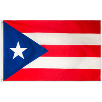 Danf Puerto Rico Flag 3X5 Foot Polyester Puerto Rican National Flags Polyester With Brass Grommets 3 X 5 Ft