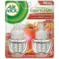 Air Wick Plug In Scented Oil Refill, 2Ct, Apple Cinnamon Medley, Fall Scent, Essential Oils, Air Freshener