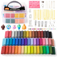 Shuttle Art Oven-Bake Modeling Clay Kit - 50 Colors With 19 Tools, 10 Accessories - Non-Toxic, Non-Sticky - Ideal Diy Art Craft Gift For Kids & Adults