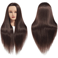 Training Head 26""-28"" Mannequin Head Hair Styling Manikin Cosmetology Doll Head Synthetic Fiber Hair Hairdressing Training Model Free Clamp (1711D0420)