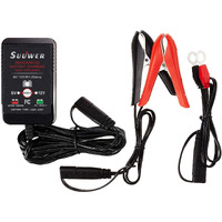 Suuwer 1.25-Amp Trickle Battery Charger 6V/12V Fully-Automatic Smart Battery Maintainer For Motorcycle, Atv, Boat, Lawn Mower And More
