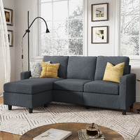 Honbay Convertible Sectional Sofa, L Shaped Couch With Reversible Chaise For Small Space, Dark Grey