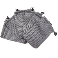 All In One 6Pcs Grey Nylon Mesh Drawstring Bag Pouches For Mini Stuff Cellphone Mp3 10X15Cm (4X6 Inch)