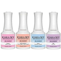 Kiara Sky Dip Manicure Liquid Essentials Bundle Steps 1-4 (Bond, Base, Seal Protect, Top Coat)