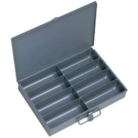 Durham 213-95-Ind Gray Cold Rolled Steel Individual Small Scoop Box, 13-3/8"" Width X 2"" Height X 9-1/4"" Depth, 8 Compartment