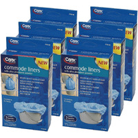 Carex Bedside Commode Liners Disposable - Fits Most Commodes, Toilet Liners With Absorbent Powder, Holds 2 Quarts Liquid, Disposable - 7 Count (Pack Of 6)