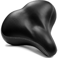 Bikeroo Extra Wide Replacement Saddle Or Outdoor Bike Seat (Indoor, Black)
