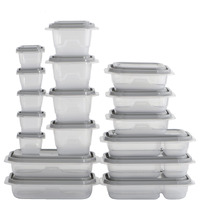 Goodcook Everyware 34-Piece Bpa-Free Plastic Food Storage Containers With Lids (Set Of 17), Clear/Grey