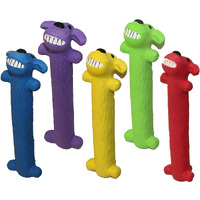 Multipet Loofa Latex Dog Toy Size:Pack Of 2 Color:Assorted, Small And Medium Breeds
