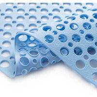 Nonslip Bathtub Mat Extra Soft Tpe Bath Mat For Kids, Machine Washable Bathroom Shower Mat, Smooth/Non-Textured Tubs Only, 30L X 17W Inch (Blue)