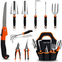 Qingfangli Garden Tool Set,10 Pcs Stainless Steel Heavy Duty Gardening Tool Set With Soft Rubberized Non-Slip Ergonomic Handle Storage Tote Bag,Gardening Tool Set Gifts For Women And Men
