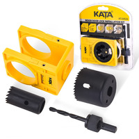 Kata 1-3/8"" - 1-3/4"" Door Lock Installation Kit For Wooden Doors With Guide Template, Door Lock Hole Saw, Carbon Steel