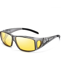 Night Vision Glasses For Men Women Anti Glare Polarized Hd Night Driving Glasses Wrap Around Fit Over Prescription Eyewear