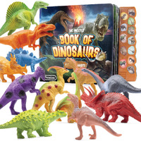 Prextex Dinosaur Toys For Kids 3-5 (12 Plastic Dinosaur Figures & Interactive Dinosaur Book With Sound) - Toddler Dinosaur Toy, Kids Dinosaur Toys For Girls, Boys, Toddlers, Dinosaurs For Kids 3-5