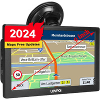 Lovpoi Gps Navigation For Truck Car, 9 Inch Trucker Gps For Semi Truck 2024 Map, Gps Truck Drivers Commercial, Gps Navigation System For Trucks, Free Lifetime Map Updates, Spoken Driver Alerts