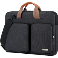 Lacdo 360 Protective Laptop Shoulder Bag, 14 Inch Laptop Sleeve Case For 14 Inch New Macbook Pro M3 Pro Max / M3 / M2 / M1 Pro Max A2992 A2918 A2779 A2442 2023-2021 Computer Messenger Bag, Black