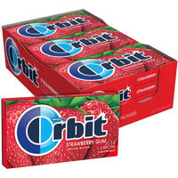 Orbit Strawberry Sugar Free Chewing Gum, 12 Packs Of 14-Pieces (168 Total Pieces)