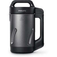 Philips Viva Collection Soupmaker, 1.2 L, Makes 2-4 Servings, 6 Pre-Set Programs, Souppro Technology, Soup In Less Than 18 Minutes, Eeasy Clean, Recipe Book, Black And Stainless Steel (Hr2204/70)