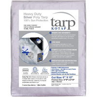 Kotap 6 X 10 Ft. Heavy-Duty Protection/Coverage Tarp, Superior Weave For Greater Longevity, 10-Mil Multi-Use, Waterproof, Trs-0610, Silver (1-Pack)