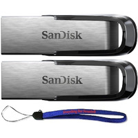 Sandisk Ultra Flair Usb (2 Pack) 3.0 64Gb Flash Drive High Performance Up To 150Mb/S - Bundle With (1) Everything But Stromboli Lanyard