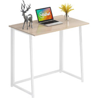 4Nm 31.5"" Folding Desk, Simple Assembly Computer Desk Study Writing Table For Small Space Offices/Home - Natural And White