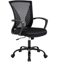 Office Chair Ergonomic Desk Chair Mesh Computer Chair With Lumbar Support Armrest Mid Back Rolling Swivel Adjustable Task Chair For Women Adults, Black