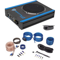 Rockville Uss8 8"" 600W Slim Under-Seat Powered Car/Truck Subwoofer Sub+Amp Kit